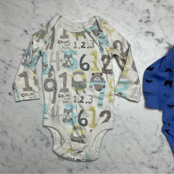 Koala Baby Carter's Bear Animal Print Long Sleeve Bodysuit 6M - Picture 2 of 8